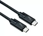 USB 3.2 Kabel Typ C auf C Stecker, bis 20 GBit/s u. 100W (20V/5A) Aufladung, schwarz, 1m, Polybag
